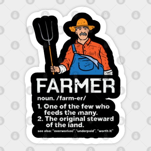 Farmer definition Farming Sticker TeePublic